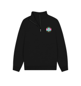 Black Lone Wolf Quarter Zip Sweater