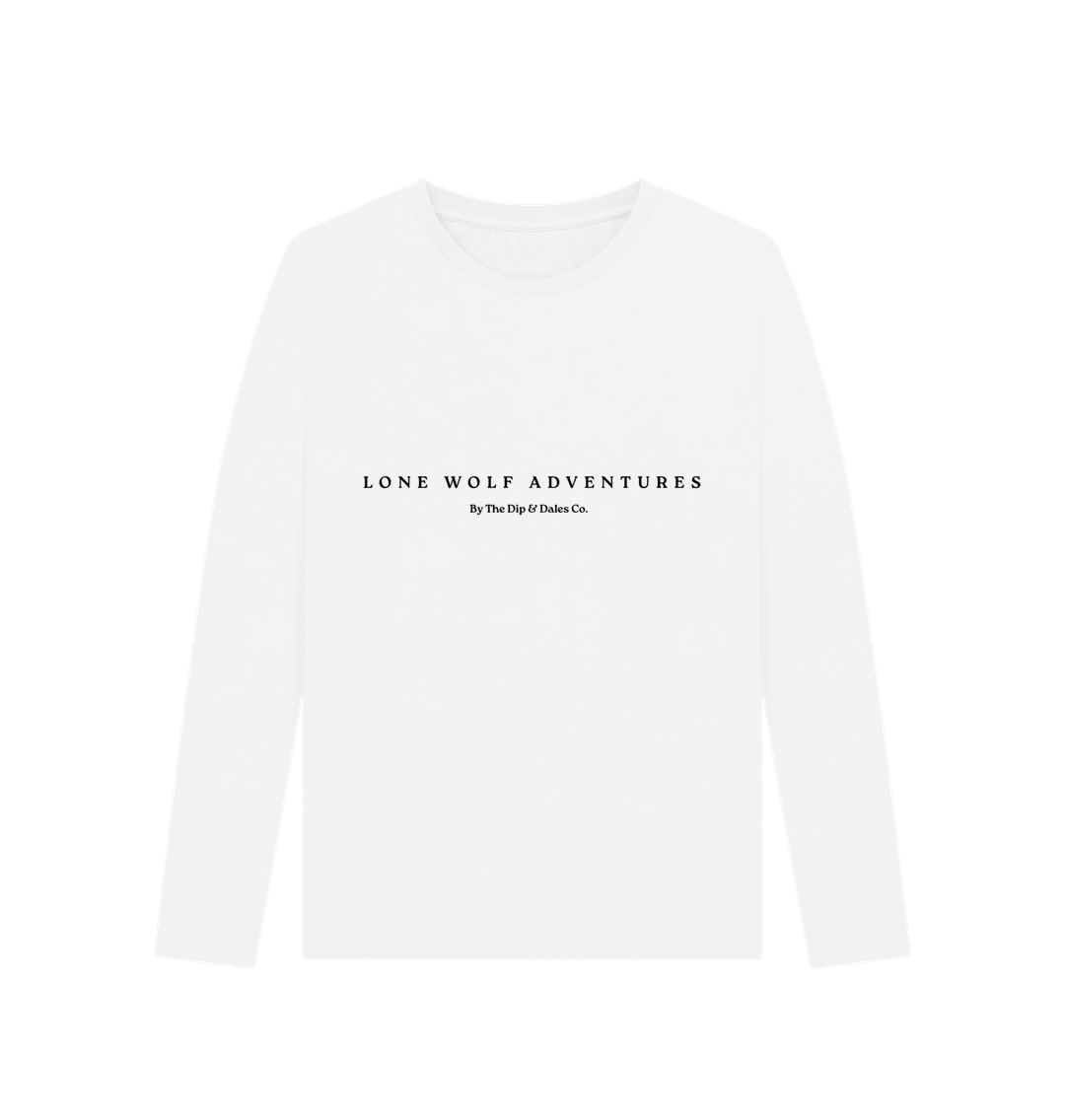 White Lone Wolf Long Sleeve Tee