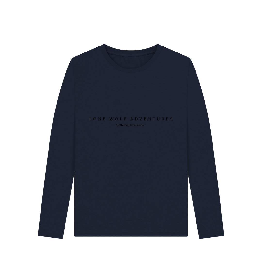 Navy Blue Lone Wolf Long Sleeve Tee