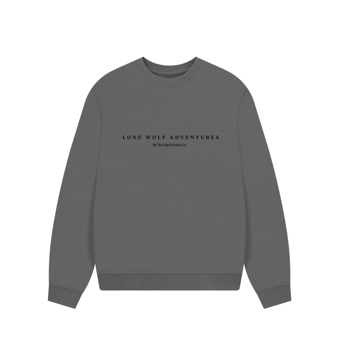 Slate Grey Lone Wolf Retreat Oversized Jumper